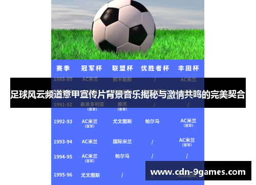 足球风云频道意甲宣传片背景音乐揭秘与激情共鸣的完美契合